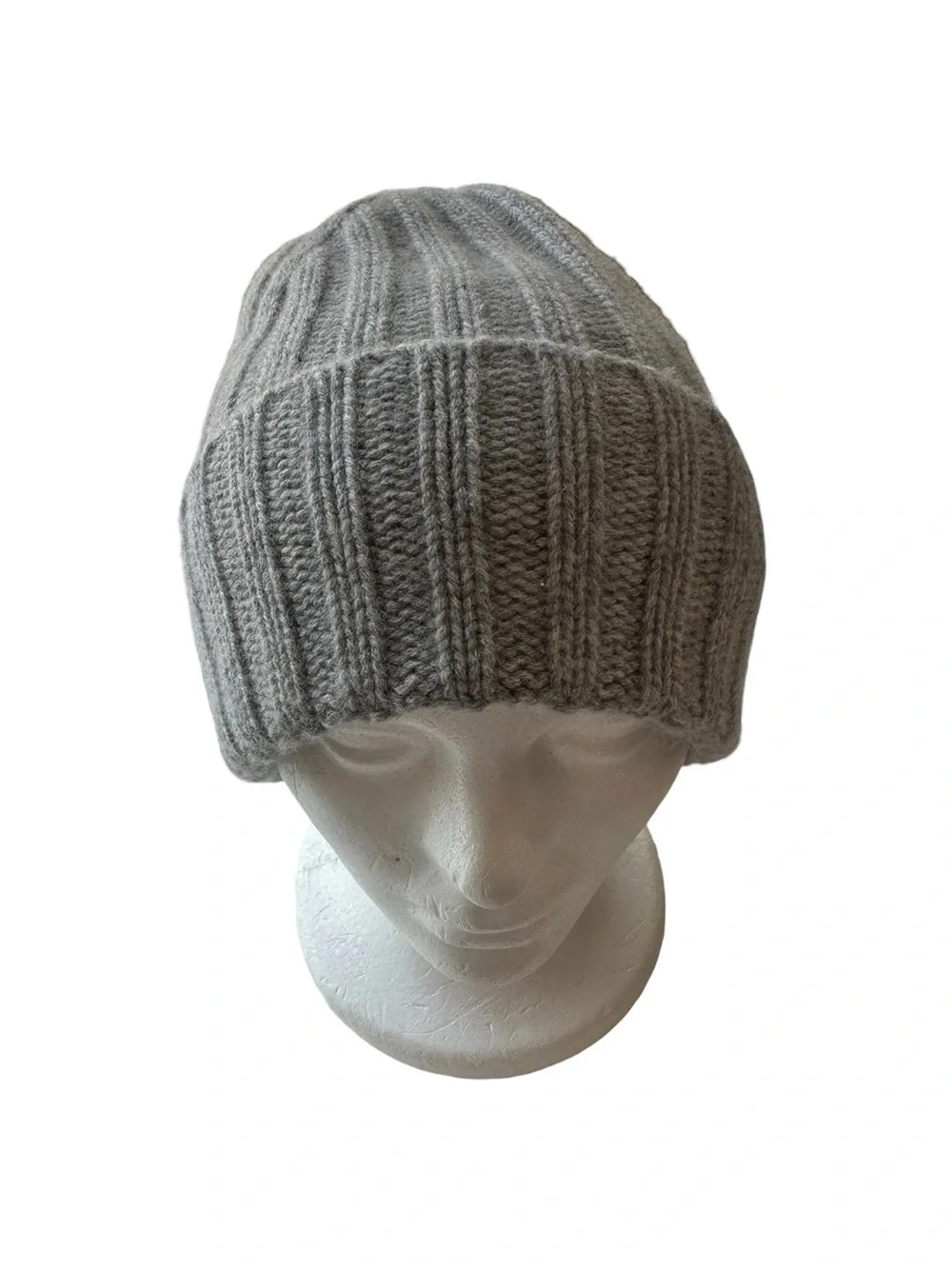 Vince Marled Gray Ribbed Knit Beanie Hat Merino Wool Cashmere Blend Unisex New